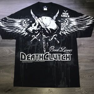 Brock Lesnar DeathClutch (XL) T-shirt Double Sided Black Skull Graphic Tee